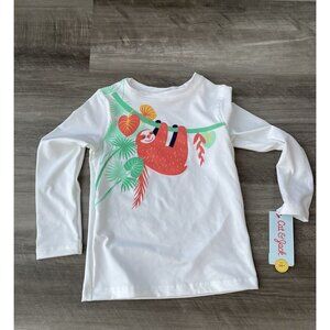 Cat & Jack Toddler Girls Sloth Swim Top NWT Long Sleeve UPF 50+